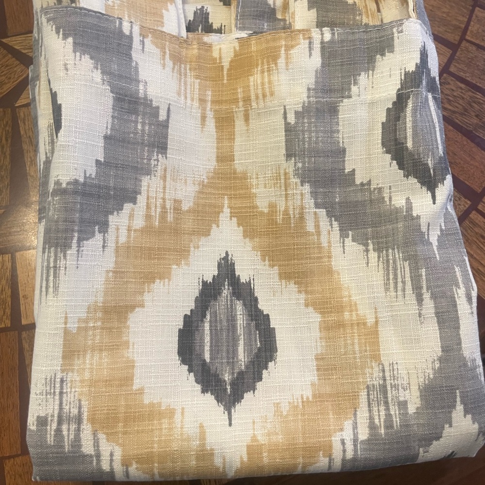 Pair of ikat curtains